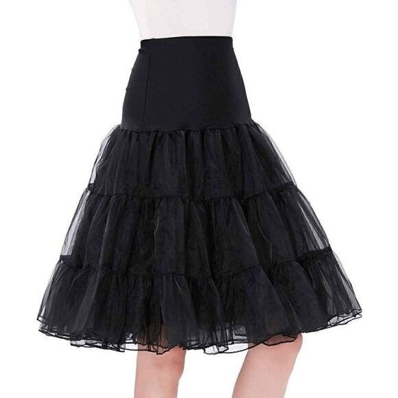 2PCS Pinup Retro 1950s Rockabilly Tulle Hem Halter Dress w/Belt & Petticoat NEW - Picture 16 of 16